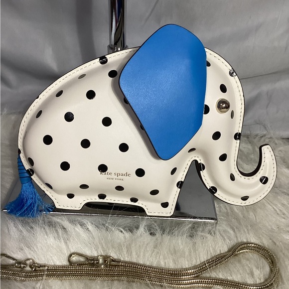 Kate Spade Tiny Cabana Polka Dot Elephant Leather Crossbody EUC - Picture 6 of 14